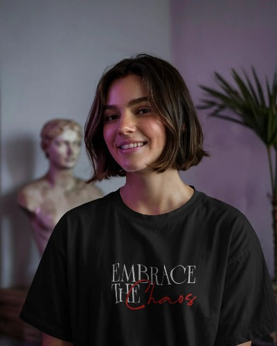 Embrace the Chaos – Unisex Cotton Graphic T-Shirt