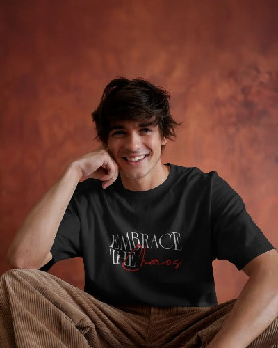 Embrace the Chaos – Unisex Cotton Graphic T-Shirt