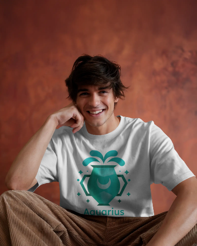 Aquarius Horoscope T-Shirt – Trendy Cotton Zodiac Tee