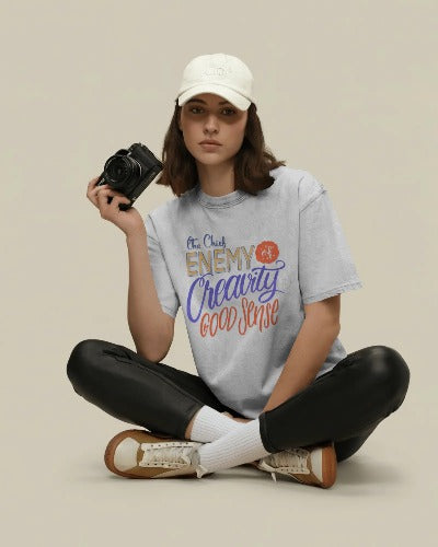 "The Chief Enemy of Creativity is Good Sense – Unisex Cotton T-Shirt"